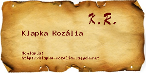 Klapka Rozália névjegykártya